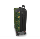 Green and yellow ornamental pattern suitcase