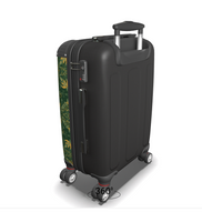 Green and yellow ornamental pattern suitcase