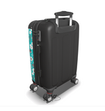 Turquoise & Grey Floral Herbage Travel Suitcase