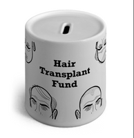 "Hair Transplant Fund" Ceramic Money Box – Funny & Practical Gift for Men