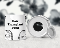 "Hair Transplant Fund" Ceramic Money Box – Funny & Practical Gift for Men